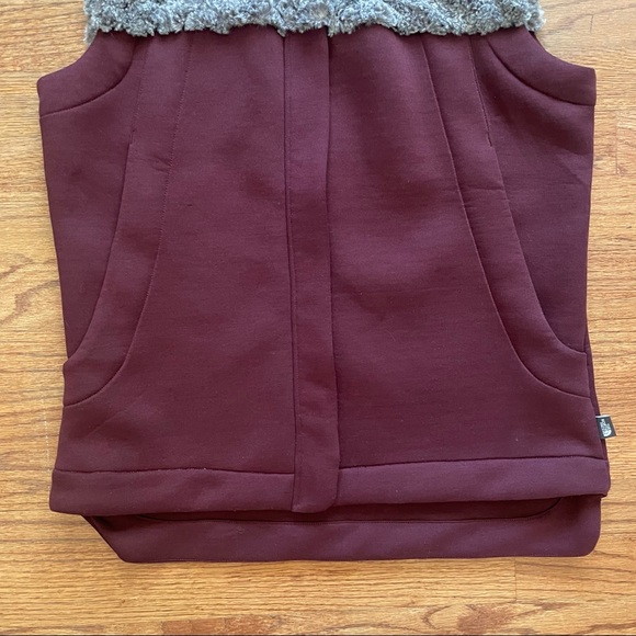 The North Face Hybernation Thermal 3D Vest Maroon Red Gray Shearling size M - Picture 6 of 16